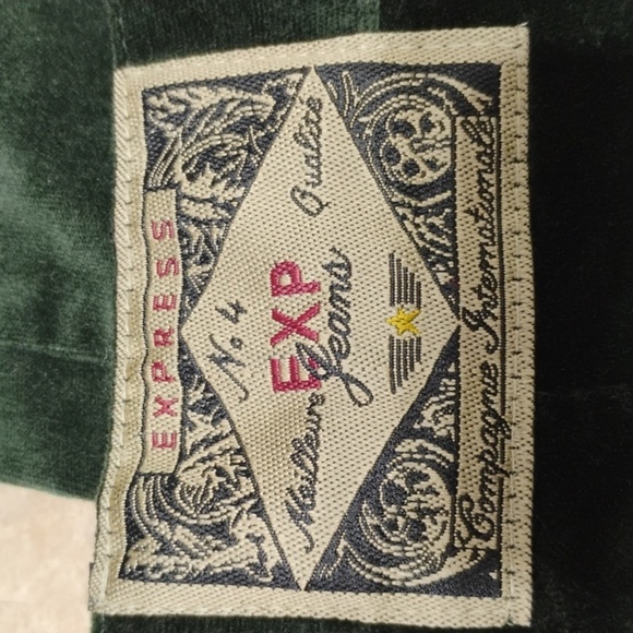 Express Forest Green Velvet Jeans Definitely Y2K - Picture 10 of 16